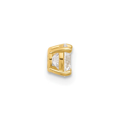 14K 16 Gauge Polished CZ Industrial Body Jewelry