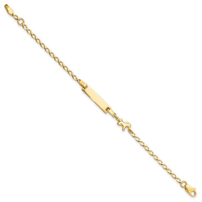 14K Polished Horse and Plate Baby/Child ID Bracelet