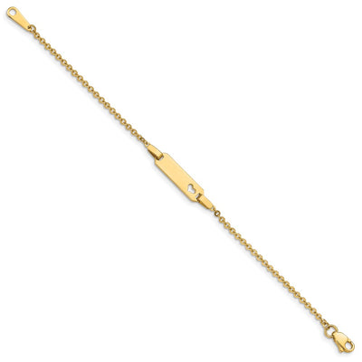 14K Polished Cut-out Heart Plate Baby/Child ID Bracelet