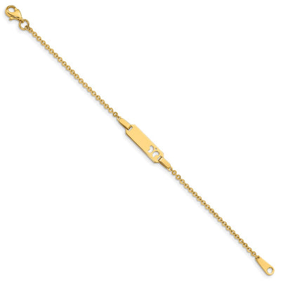 14K Polished Cut-out Butterfly Plate Baby/Child ID Bracelet