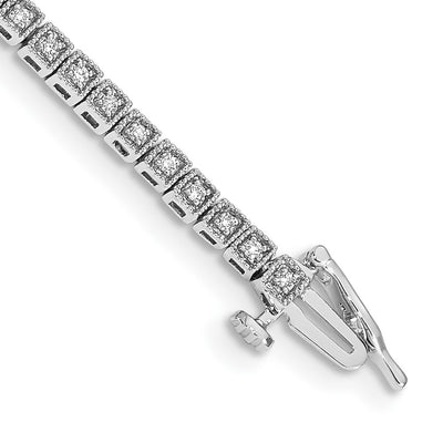 14K White Gold Complete 1/2 carat Diamond Tennis Bracelet