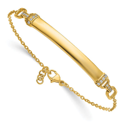 14K Complete 1/8 carat Diamond ID Bracelet with Extender