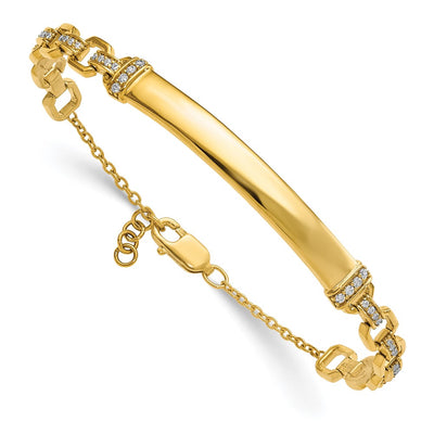 14K Complete 1/4 carat Diamond ID Bracelet with Extender