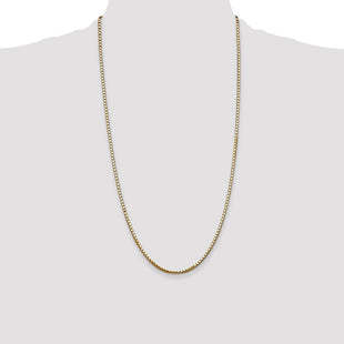 14K Box with Lobster Clasp Chain (Style BOX250-28)