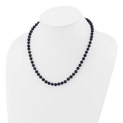 14K Black Near-Round Freshwater Cultured Pearl Necklace