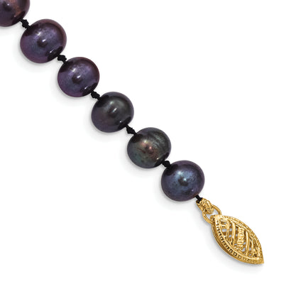 14K Black Near-Round Freshwater Cultured Pearl Bracelet