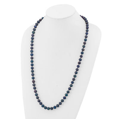 14K Black Near-Round Freshwater Cultured Pearl Necklace