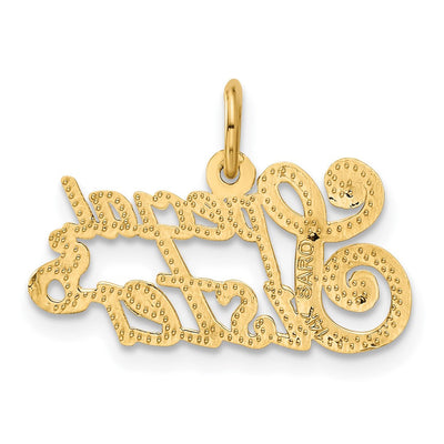 14K Special Sister Charm, 15 x 21mm