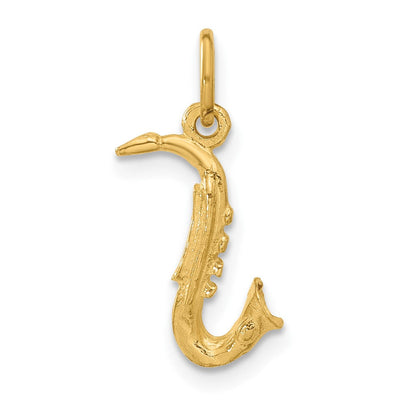 14K Treble Clef Charm, 29.11 x 11.20mm