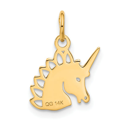 14K Unicorn Charm, 16 x 13mm