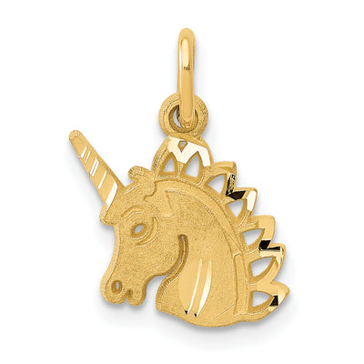 14K Unicorn Charm, 16 x 13mm
