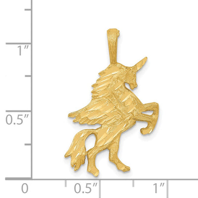 14K Unicorn Charm, 28 x 19mm