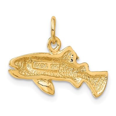 14K Fish Charm, 16 x 24mm