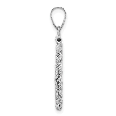 Wideband Distinguished Coin Jewelry 14K White Gold Polished Rope x Screw Top Coin Bezel Pendant, 32.55 x 21.2mm