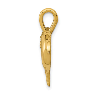 14K Dolphin Heart Pendant