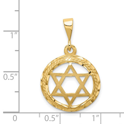 14K Star of David Charm, 32 x 19mm