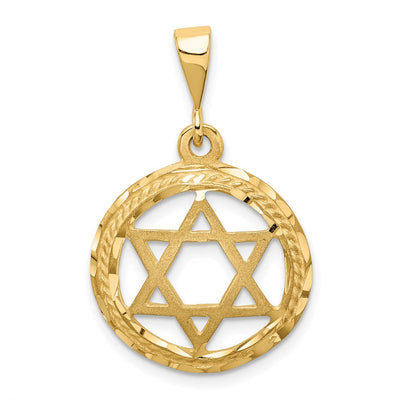 14K Star of David Charm, 32 x 19mm