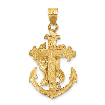 14K Mariners Cross w/Eagle Pendant