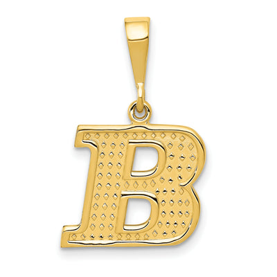 14K Textured Initial Charm