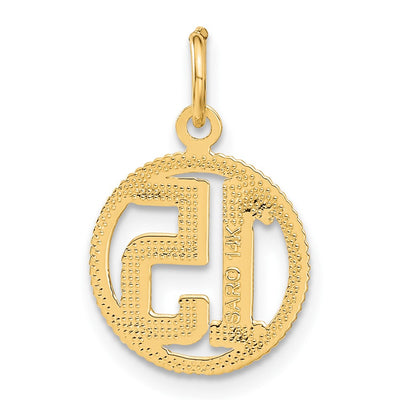 14K #15 Circle Pendant