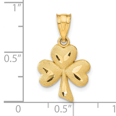14K Shamrock Charm, 22 x 12mm