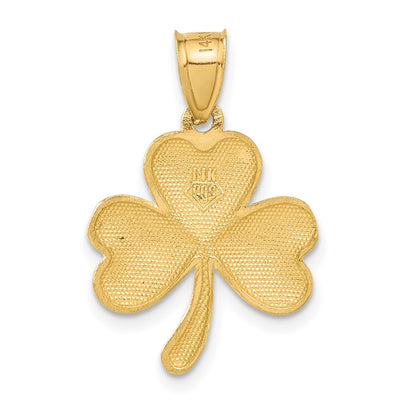 14K Shamrock Charm, 25 x 15mm
