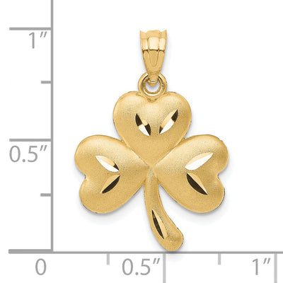 14K Shamrock Charm, 25 x 15mm