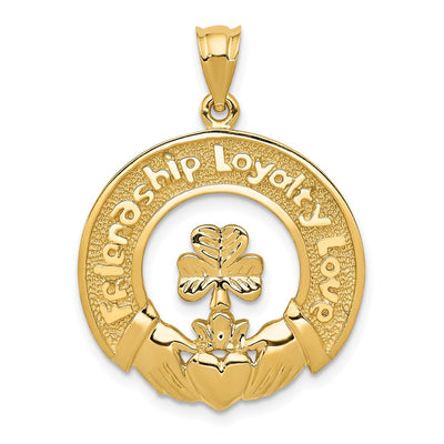 14K Claddagh Leaf Charm