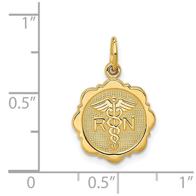 14K RN Registered Nurse Disc Charm