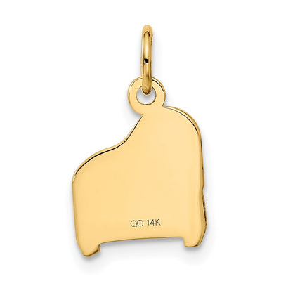 14K Piano Charm, 17 x 11mm