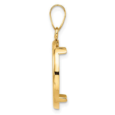 Wideband Distinguished Coin Jewelry 14K Polished Prong Coin Bezel Pendant, 29.1 x 19.1mm