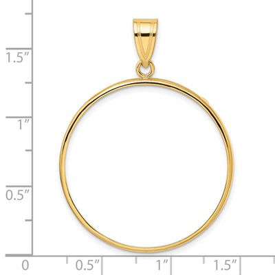 Wideband Distinguished Coin Jewelry 14K Polished Prong Coin Bezel Pendant, 44 x 33.15mm
