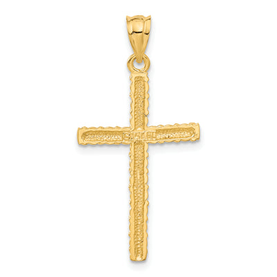 14K Twisted Cross Pendant, 37 x 18mm