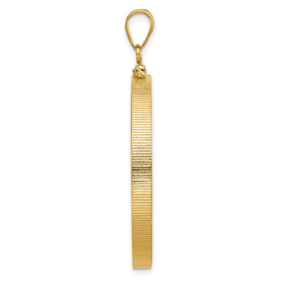 Wideband Distinguished Coin Jewelry 14K Polished x Screw Top Coin Bezel Pendant, 45 x 33.65mm