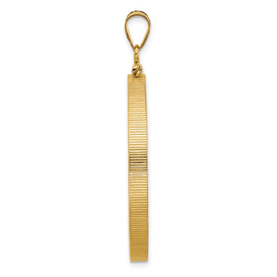 Wideband Distinguished Coin Jewelry 14K Polished x Screw Top Coin Bezel Pendant, 47.5 x 35.2mm