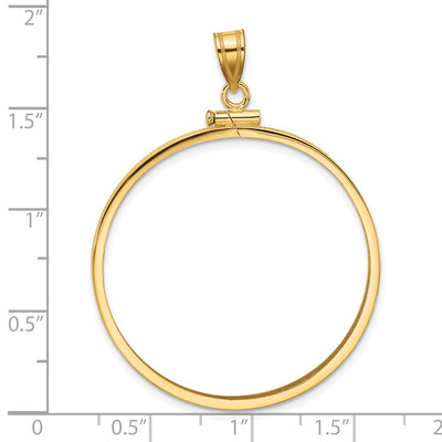 Wideband Distinguished Coin Jewelry 14K Polished x Screw Top Coin Bezel Pendant, 47.5 x 35.2mm