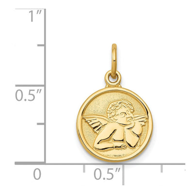 14K Polished Angel Charm, 21 x 13mm