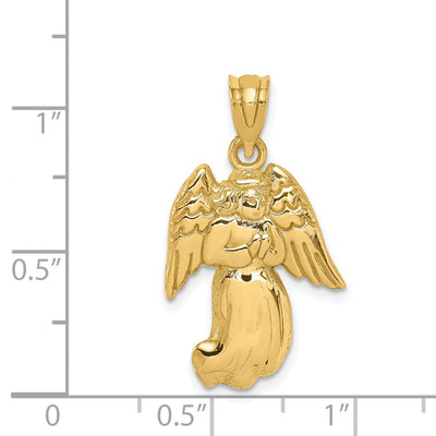 14K Polished Angel Charm, 30 x 17mm