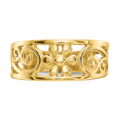 14K Floral Toe Ring