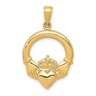 14k Polished Claddagh Pendant (Style C2192)