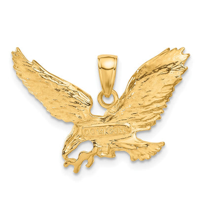 14K Solid Polished Eagle Pendant, 19 x 29mm