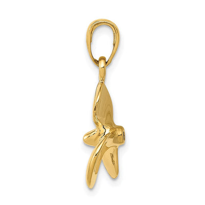 14K Polished 3-D Propeller Pendant, 22 x 16mm