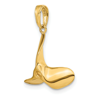 14K Polished 3-D Propeller Pendant, 24 x 17mm