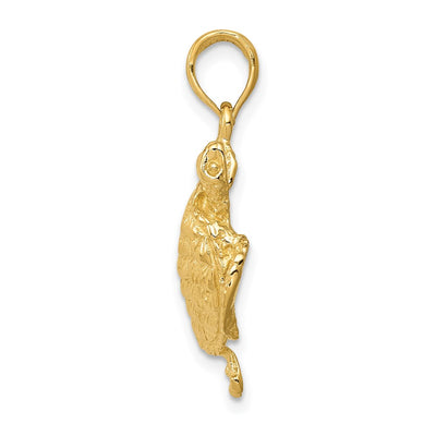 14K Solid Polished Open-Backed Turtle Pendant