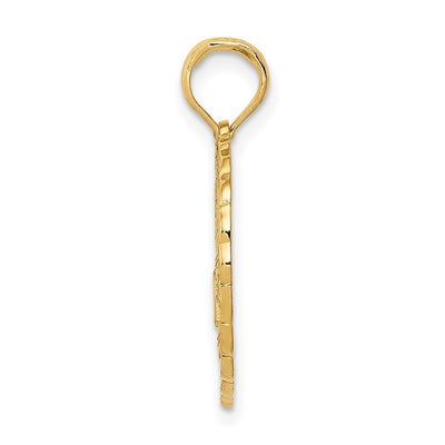 14K Solid Polished Golf Theme Pendant