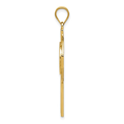 14K Celtic Claddagh Cross Pendant