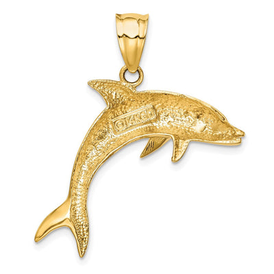 14K Dolphin Pendant, 32 x 30mm