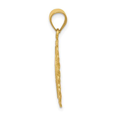 14K Solid Satin Polished Scorpio Zodiac Oval Pendant