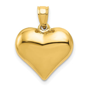 14K Polished 3-D Puffed Heart Pendant (Style C2909)