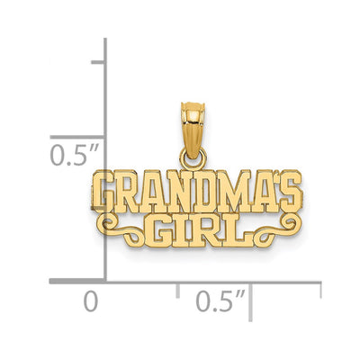 14K Grandma'S Girl Charm, 11.25 x 19.63mm